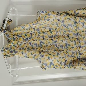 Black Halo Audrey Sleeveless Lemon Squeeze Multicolor Mini Dress Size 16